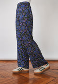 Pantalon LIZZY - Imprimé fleuri, taille haute élastiquée